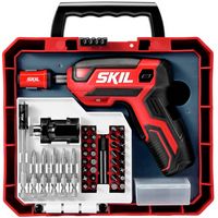 Skil - Rechargeable 4V CordlessPistol Grip Screwdriver with kit - red/black - Angle