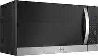 LG - 1.7 Cu. Ft. Over-The-Range Microwave with Sensor Cook and EasyClean - Stainless Steel - Angle