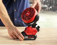 Skil - 12/20V Multi Volt Brushless 4in. Clamp Fan, Tool Only - Red - Angle