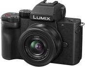 Panasonic - LUMIX G100D Mirrorless Camera for Photo, 4K Video and Vlogging, 12-32mm Lens - Black - Angle