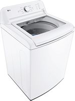 LG - 4.3 Cu. Ft. High-Efficiency Top Load Washer with SlamProof Glass Lid - White - Angle