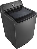 LG - 4.1 Cu. Ft. High-Efficiency Top Load Washer with TurboDrum Technology - Monochrome Grey - Angle