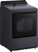 LG - 7.3 Cu. Ft. Smart Electric Dryer with EasyLoad Door - Matte Black - Angle