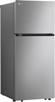 LG - 17.5 Cu. Ft. Garage Ready Top-Freezer Refrigerator with Reversible Doors - Stainless Steel - Angle
