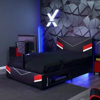 X Rocker - Orion eSports Full-Sized Gaming Bed Frame - Black/Red - Angle