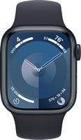 Apple Watch Series 9 GPS 41mm  Aluminum Case with Midnight Sport Band  (Small/Medium) - Midnight ... - Angle
