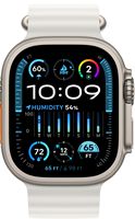 Apple Watch Ultra 2 GPS + Cellular 49mm Titanium Case with White Ocean Band - Silver (AT&T) - Angle