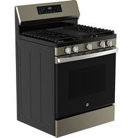 GE - 5.3 Cu. Ft. Freestanding Gas Convection Range with Steam Cleaning and EasyWash Oven Tray - S... - Angle