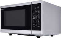 Sharp - 1.4 cu. ft. 1100W Smart Countertop Microwave with Inverter Cooking and Works with Alexa -... - Angle