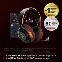 SteelSeries - Arctis Nova 5 Wireless Gaming Headset for PC, PS5, and PS4 - Black - Angle