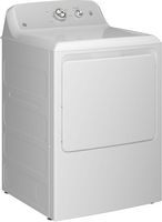 GE - 6.2 Cu. Ft. Electric Dryer with Shallow Depth Design - White with Silver Matte - Angle