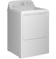 GE - 6.2 Cu. Ft. Gas Dryer with Shallow Depth Design - White with Silver Matte - Angle