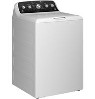 GE - 4.6 Cu. Ft. High-Efficiency Top Load Washer with Deep Fill and Cold Plus - White with Matte ... - Angle