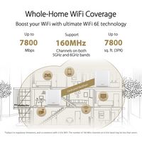 ASUS - ZenWiFi AXE7800 WiFi 6E Tri-band Mesh Router (3-Pack) - White - Angle