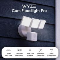 Wyze - Floodlight Camera Pro, 3000 Lumen LEDs, 180° Wide View, 2k HD Outdoor Wi-Fi Floodlight Hom... - Angle