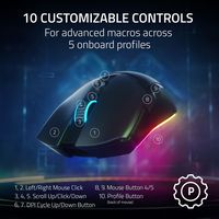 Razer - Cobra Pro Optical Gaming Mouse with Chroma RGB Lighting - Wireless - White - Angle