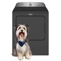 Maytag - 7.0 Cu. Ft. Electric Dryer with Steam and Pet Pro System - Volcano Black - Angle