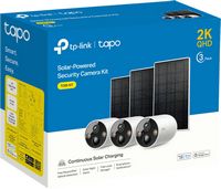 TP-Link - Tapo Outdoor Battery-Powered Wireless 2K Security Camera with Solar Panels (3-Pack) - N... - Angle