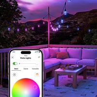 Nanoleaf - Essentials Smart Multicolor Outdoor String Lights Smarter Kit – 98 feet - White and Co... - Angle