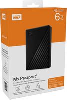 WD - My Passport 6TB External USB 3.0 Portable Hard Drive - Black - Angle