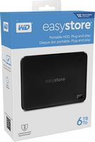 WD - Easystore 6TB External USB 3.2 Gen 1 Portable Hard Drive - Black - Angle