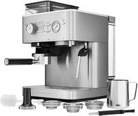 KitchenAid Semi Automatic Espresso Machine with Burr Grinder, KES6551 - Stainless Steel - Angle