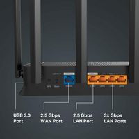 TP-Link - Archer BE6500 Dual-Band Wi-Fi 7 Router - Black - Angle