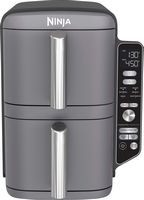 Ninja - DoubleStack XL 10 QT, 6-in-1, 2-Basket Air Fryer, Space Saving Design - Gray - Angle