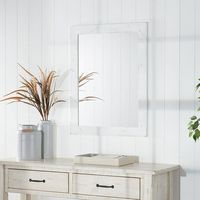 TRINITY - DRAKESTONE | 24x31 Farmhouse Vanity Mirror | White Wash - White Wash - Angle