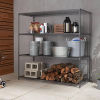 TRINITY - PRO 4-Tier | 72x30x72 | Industrial Wire Shelving | NSF | - Black Anthracite® - Angle