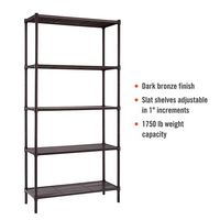 TRINITY - 5-Tier | 36x14x72 | Slat Shelving | - Dark Bronze - Angle