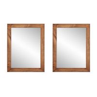 TRINITY - DRAKESTONE | 24x31 Farmhouse Vanity Mirror | 2-Pack | Walnut - Walnut - Angle