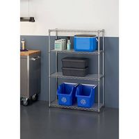 TRINITY - EcoStorage 4-Tier | 36x14x54 | Commercial Wire Shelving | NSF | w/ Liners | - Chrome - Angle