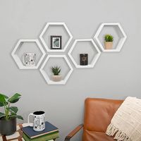 TRINITY - DRAKESTONE | Hexagon Shelves | 5-Pack | - White - Angle