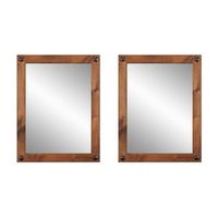 TRINITY - DRAKESTONE | 24x31 Farmhouse Vanity Mirror w/ Clavos | 2-Pack | Walnut - Walnut - Angle