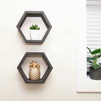 TRINITY - DRAKESTONE | Hexagon Shelves | 2-Pack | - Black - Angle