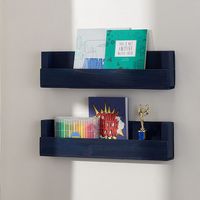 TRINITY - DRAKESTONE | Floating Book + Photo Display Shelf | 2-Pack | - Navy - Angle