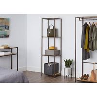 TRINITY - 4-Tier | 15x20x72 | Bamboo Shelving Tower - Bronze Anthracite® - Angle