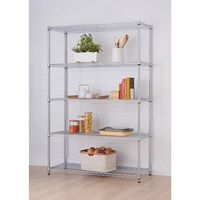 TRINITY - EcoStorage 5-Tier | 48x18x72 | Commercial Wire Shelving | NSF | - Chrome - Angle