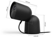 Philips - Hue Desktop Wired Security Camera w/Stand - Black - Angle