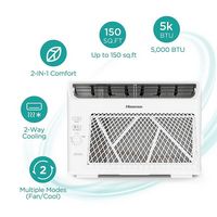 Hisense - 5,000 BTU 150 Sq. Ft. Window Air Conditioner - White - Angle