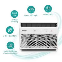Hisense - 6,000 BTU 200 Sq. Ft. Window Air Conditioner with Remote Control - White - Angle