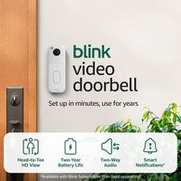 Blink - Video Doorbell - Head-to-toe HD view, two-year battery, simple setup, Sync Module Core in... - Angle