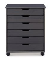 Linon Home Décor - Monte Wide Six-Drawer Rolling Storage Cart - Gray - Angle