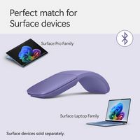 Microsoft - Surface Arc Bluetooth BlueTrack Ambidextrous Mouse - Wireless - Violet - Angle