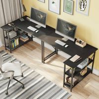 Bestier L-Shaped Corner Computer Desk with Storage Shelf - 48