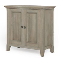 Simpli Home - Amherst Low Storage Cabinet - Distressed grey - Angle