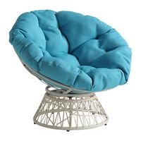 OSP Home Furnishings - Papasan Chair - Blue - Angle