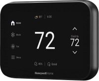 Honeywell Home - X8S Smart Thermostat with Video Doorbell Compatibility, and IAQ Control - Black - Angle