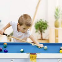 Costway - 47'' Folding Billiard Table Pool Game Table for Kids w/ Cues & Chalk & Brush Blue - Blue - Angle